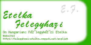 etelka felegyhazi business card